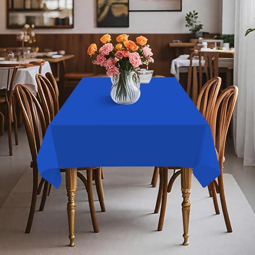54IN X 320FT Plastic Table Cover Roll with Cutter Box, Cut to Size Plastic Table Cloths for Parties, Birthday, (Blue, 54"x3840"(Rectangular)) - color: Blue, size: 3840" x 54" (Rectangular)