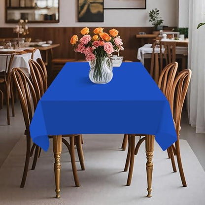 54IN X 320FT Plastic Table Cover Roll with Cutter Box, Cut to Size Plastic Table Cloths for Parties, Birthday, (Blue, 54"x3840"(Rectangular)) - color: Blue, size: 3840" x 54" (Rectangular)