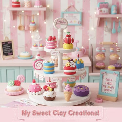 Air Dry Clay Kit for Kids, 12 Dessert Baking Modeling Clay for Kids, DIY Model Magic Clay with Tools and Tutorials, Soft&Non-Sticky, Safe&Non-Toxic Magic Clays,Creatible Art Crafts Toys Gifts - color: 12 Packs Desserts Dream Kit