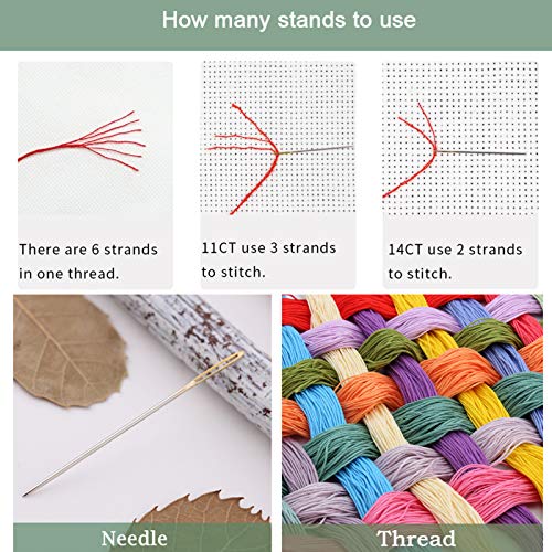 Artvxeay Cross Stitch Kits Stamped Full Range of Embroidery Starter Kits for Beginners Adult DIY 11CT- (Bird Scenery 16x20 inch) - color: ColorArt19