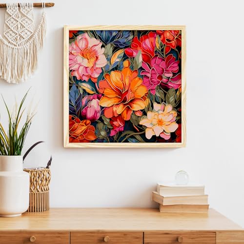 Camocin Paint by Numbers Kit for Adults Beginner, Flowers Bloom, 16x16 Inch - color: LBUSOPNF1P01