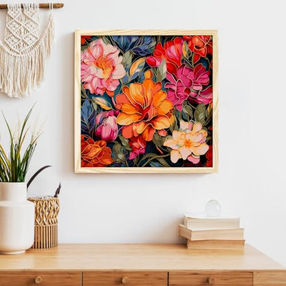 Camocin Paint by Numbers Kit for Adults Beginner, Flowers Bloom, 16x16 Inch - color: LBUSOPNF1P01