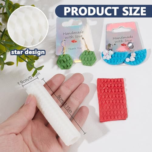 DELORIGIN Clay Texture Roller, Polymer Clay Roller Rhombuses Shaped Texture Roller 3" Texture Model Clay Roller Polymer Clay Accessories for Making Earrings Jewelry Necklaces Bracelets DIY Craft - color: Rhombuses