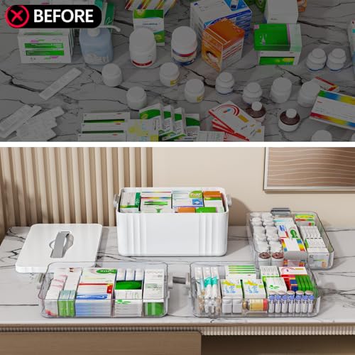 ARSTPEOE 4-Tier Medicine Organizer - Portable Medicine Cabinet with Handle - size: Extra Large 4 Tier