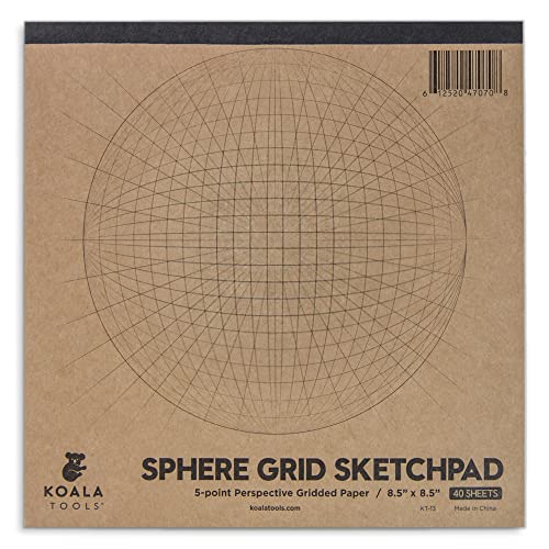 Koala Tools | Drawing Perspective (1 and 2-Point) Large Sketch Pad (5 Point) - size: 5 Point