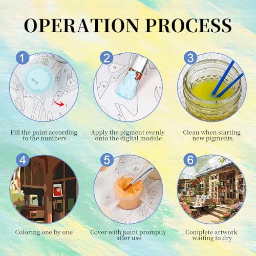 Paint by Numbers Kit for Adults, Bookstore DIY Painting Kit, 16x20 Inch - color: CYOP1P16