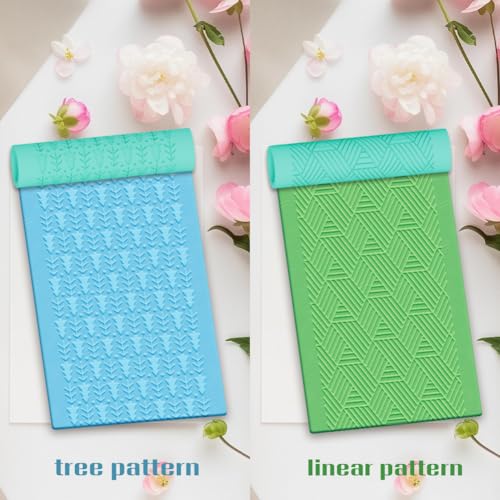 ACRNIGHEET 5 Pcs Polymer Clay Texture Roller, Embossing Rollers Pottery Stamp, Like Texture Sheets Work with Polymer Clay Cutters, Clays Jewelry Making Kit with Storage Box - color: Flower 1