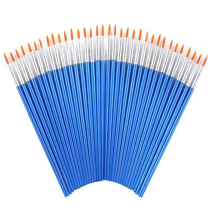 60 Pcs Round Paint Brushes Bulk, Small Paint Brush for Painting | Shed-Free Nylon Bristles, Fine Detail Painting, School Classroom Arts Crafts, Crafts Face Painting - style: Round Brushes