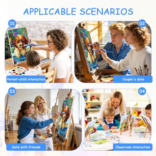 zpptAugs Paint by Numbers Kit for Adults Beginners，Dog Funny Adult Paint by Number Kits on Canvas,Digital Oil Number Painting Kits for Home Decor Gift 12"x16"(Without Frame)