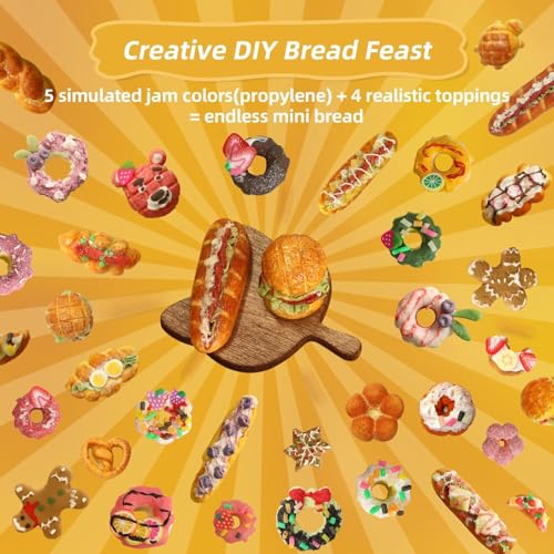 iLAND Air Dry Clay Teen Crafts DIY Bakery Food Kit for Girls Birthday Gifts | 40+ pcs with display shelves, DIY mini bakery, inspires creativity & family fun, stress-free activity, 1:12 scale, gift ready - style: Clay Bakery w/ Spotlights