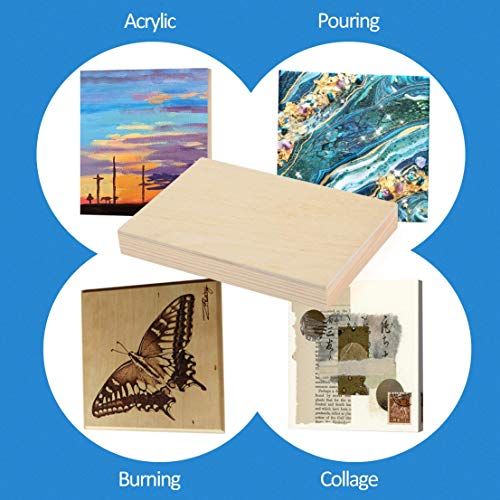4 Pack 4x6’’ Unfinished Birch Wood Panels Kit for Painting | Studio 3/4’’ Deep Wooden Canvas, Cradle Boards for Acrylic Pouring, Art, Crafts, Epoxy Resin, Laser Engraving Cutting - size: 4'' x 6'' Studio