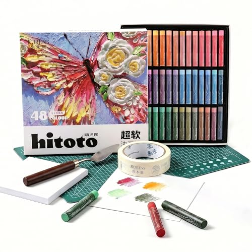 rubens 81 PCS Macaron Soft Oil Pastels Kit for Beginner Drawing - color: 48 Macaron Colors Set