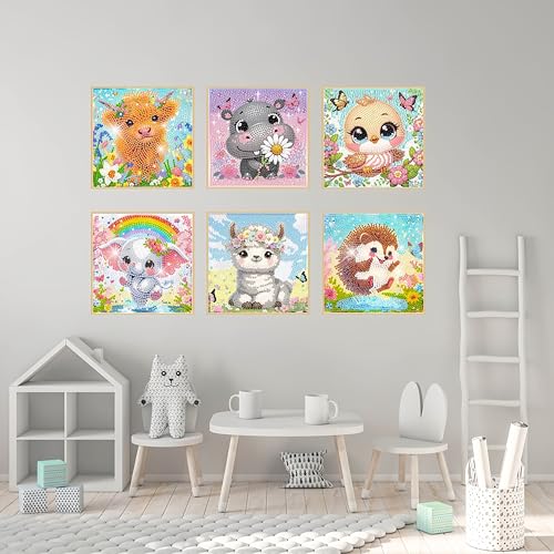 5DDIYART 6 Pack Elephant Diamond Art Kits for Kids Beginners - color: KD72+73+74+75+76+77-1