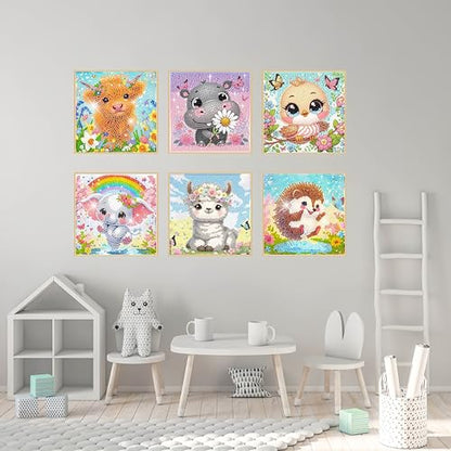 5DDIYART 6 Pack Elephant Diamond Art Kits for Kids Beginners - color: KD72+73+74+75+76+77-1