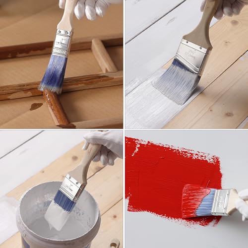 Bates- Angle Paint Brushes for Walls and Trim, 1.5", 3 pcs, Treated Wood Handles, 1.5 Inch Paint Brush - color: Wood Handle Angle, size: 3 Pack, 1.5"