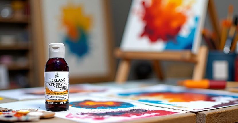 TERLANS Fast Drying Oil Painting Medium, 100 ml (3.38 fl. oz.) | Flip-Top Cap | Speeds Drying, Improves Flow & Gloss for Oil Paints | Artist Oil Painting Supplies