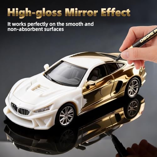 HOTU 3PK Liquid Gold Chrome Paint Markers, Mirror Effect 0.7mm Fine Tip - color: Gold Chrome