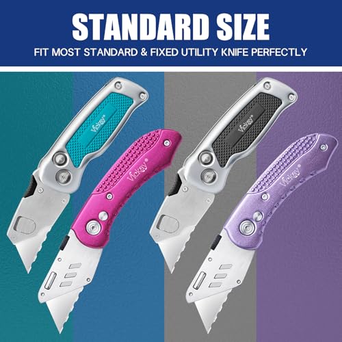 Vickay Utility Knife Blades, SK5 Box Cutter & Razor Blades-Serrated Edge | 30 Pack Standard Replacement Blades for Heavy Duty Box Cutter Refills, for Cardboard, Leather, Drywall, Carpet, Rope, etc - color: Silver-serrated, size: 30 Pack