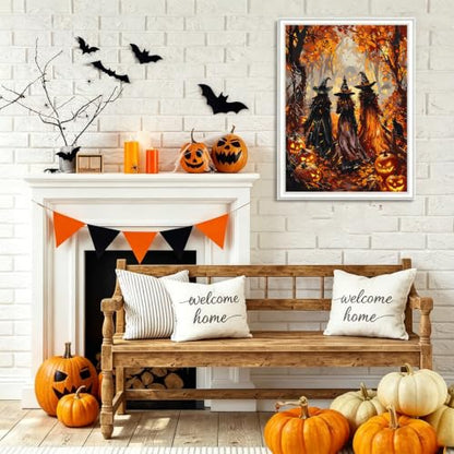 bleihum Halloween Paint by Numbers Kit for Adults Witch 16x20inch - color: MT23133-US