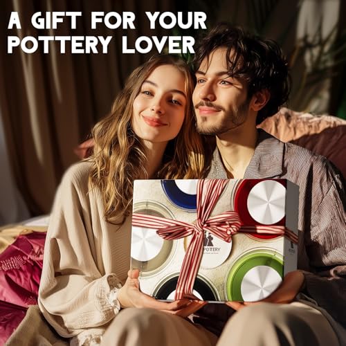 Pottery Wheel for Kids Adults and Beginners - Complete Pottery Set with 6" Turntable with Two-Way Rotation, 2.2lb Clay, Art Supplies Sculpting Tools, Craft Gifts for Teens Adults (Red) | Complete Pottery Set with 6" Two-Way Rotating Turntable, 2.2lb Clay,