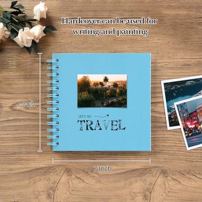 potricher 7 x 7 Inch Small DIY Scrapbook Photo Album 40 Pages, Blue - color: Blue, size: 7 Inch 40 Pages