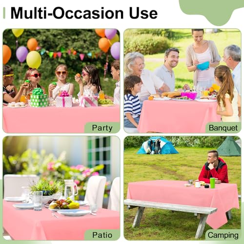 misaya 6 Packs Plastic Table Cloth Peach Disposable Tablecloth - color: Peach, size: 54" X 108"