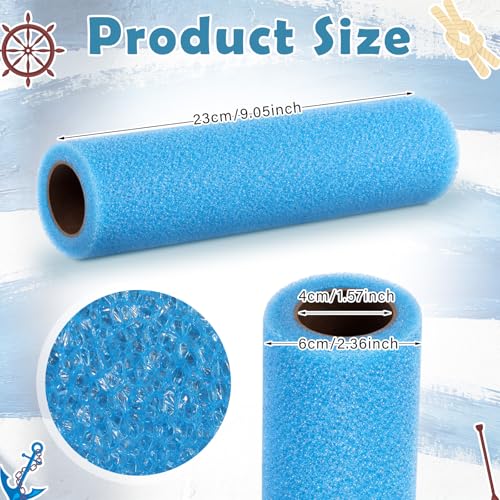 Nuanchu 3 Pcs 9" Blue Foam Textured Rollers Washable Foam Textured Paint Roller Opened Celled Roller for Swimming Pool Boat Deck Cabin Floor Ceiling Drywall Bed Liner Other Small Area, Without Handle - size: 9 Inch