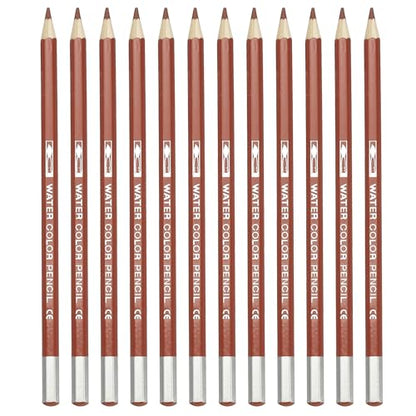 PATIKIL Watercolor Pencil, 12Pcs Water Soluble Pencils for Blending, Coloring, Sketch Drawing, Painting, Bright Brown - color: Bright Brown