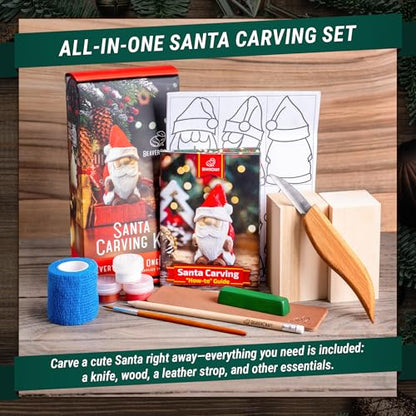 BeaverCraft DIY06 Santa Whittling Kit – Wood Carving Kit for Beginners – Wood Carving Tools Set, Diy Crafts for Adults – Woodworking Kits for Kids&Teens – Hobby Kits for Adults, Woodworking Gifts