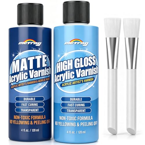 Clear Acrylic Paint Sealer, Gloss & Matte Varnish for Art Crafts, Painting - color: Gloss/Matte