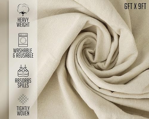 Canvas Drop Cloth for Painting (Size 4 x 5 Feet - Pack of 2) - Pure Cotton Painters Drop Cloth for Painting, Furniture & Floor Protection - All Purpose Thick Canvas tarp with Double Stitched Edges - size: 4' x 5' - Pack of 2