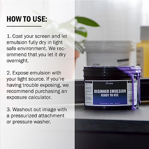 Ecotex® Beginner Screen Printing Emulsion, Ready to Use Photo Emulsion 8oz - size: 8 fl oz