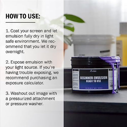 Ecotex® Beginner Screen Printing Emulsion, Ready to Use Photo Emulsion 8oz - size: 8 fl oz