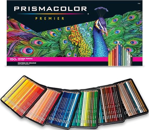 Prismacolor Premier Colored Pencils, Soft Core, Assorted Colors, 150 Count - Durable, Vibrant, Ultra-Smooth, Adult Coloring, Drawing, Sketching, Arts & Crafts - size: 150-Count