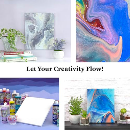 DecoArt Fluid Art Ready-to-Pour Paint Set – Galactic Colors, Set of 6 (4 fl oz Bottles) – Acrylic Pouring Paints for Canvas, Wood & DIY Art Projects - color: Multi – Galactic