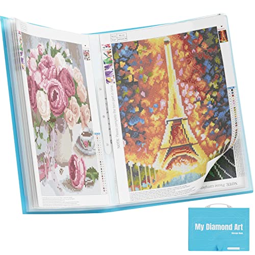 ARTDOT A3 Storage Book for Diamond Art Kits, Portfolio Folder for Diamond Painting Accessories with 30 Pocket Slevees Protectors (16.9x12.4inches) - size: A3:16x12 inches