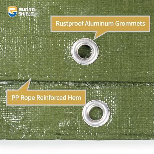 GUARD SHIELD Heavy Duty Tarp 30x40 Feet Green Multi Purpose Thick Waterproof Poly Tarp Cover 10mil - color: Green, size: 30x40