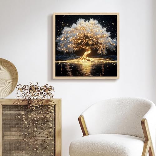 Tree of Life Diamond Art Kits for Adults, Diamond Painting Kits for Adults | Tree of Life Diamond Painting Kits for Adults 12x12 Inch, 5D Diamond Art Kits, Full Drill Gem Art Paint by Diamonds Dots - color: White Tree of Life