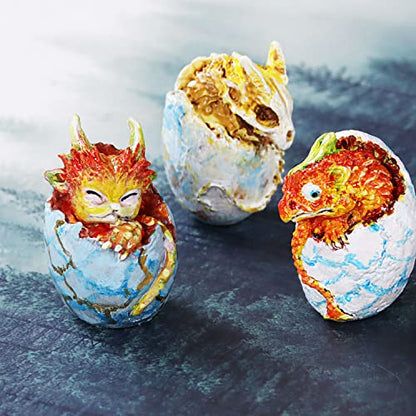 Cayway 3 PCS Small Dragon Egg Silicone Mould for Resin, Dragon Egg Epoxy Silicone Moulds Jewelry Casting Mould for Resin Craft DIY, Keychain, Home Decoration