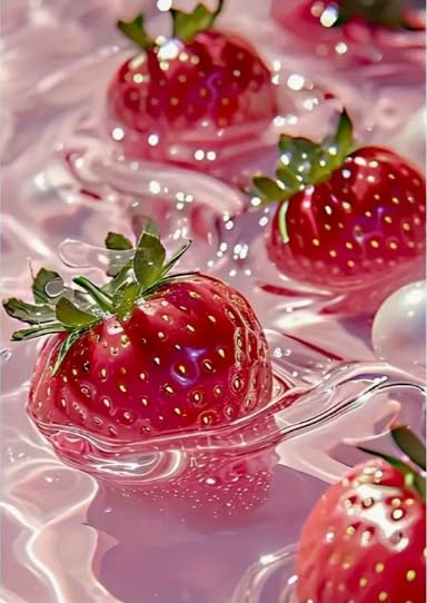 AIBOERL Diamond Art Kits for Adults,Strawberries Diamond Painting | Round Drill Strawberries Diamond Painting for Beginners DIY Rhinestone 5D Diamond dots(Gemstone Craft)Wall Art Gift 12x16IN - color: DP03566