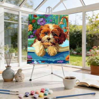 zpptAugs Paint by Numbers Kit for Adults Beginners，Dog Funny Adult Paint by Number Kits on Canvas,Digital Oil Number Painting Kits for Home Decor Gift 12"x16"(Without Frame)