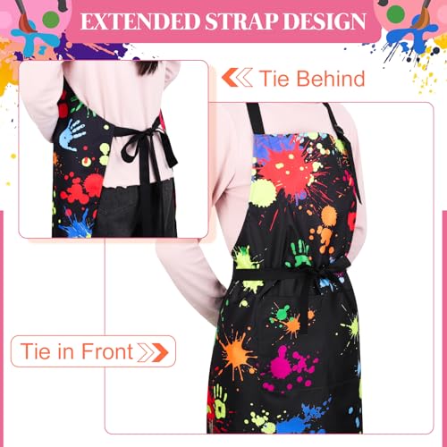 Painting Artist Apron with Pockets, Waterproof Painting Aprons for Adults, Adjustable Art Apron Bib Apron - color: Style 3