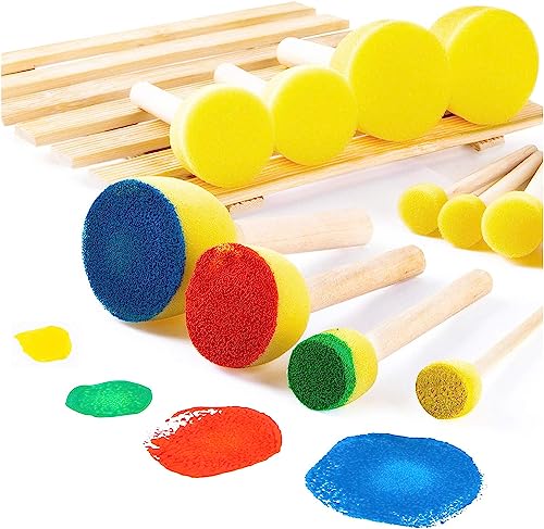 48 Pieces Round Sponges Brush Set, Round Sponge Brushes - style: 3F-RoundSponges48PCS