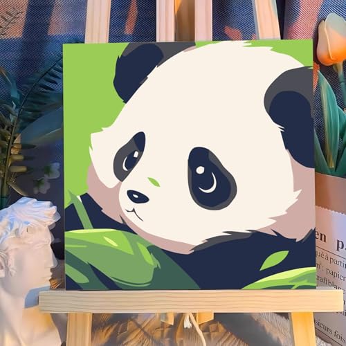 Reivworl Paint by Numbers Kit for Kids with Frame and Easel, Panda Paint by Number for Kids Age 6-8-12, Acrylic Paint by Numbers for Gifts and Home Decor (8X8inch) - color: Style-8, size: 8X8 Inch