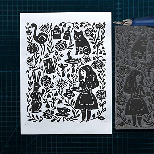 2 Pcs 8x10 Soft Linoleum Carving Block, Linocut Block for Printmaking, Gray | Engraving Art Project, Printmaking Artist Studio Supplies - color: Gray, size: 8'' x 10'' 2 Pack