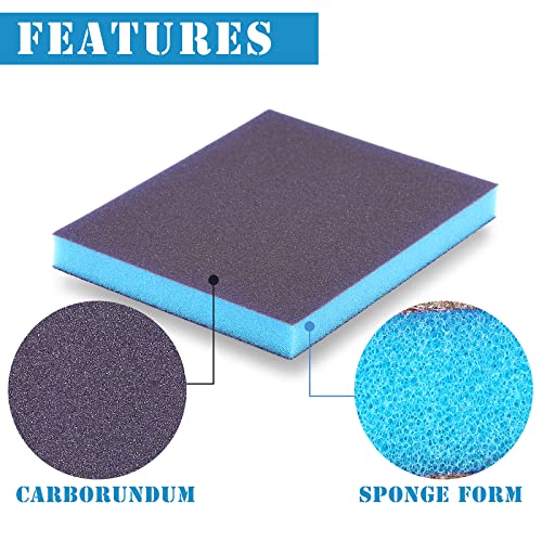 8Pcs 150 Grit Sanding Sponge, Jamiikury Fine Sanding Blocks Washable and Reusable, Wet Dry Sandpaper Sponge for Wood Metal FurniturePaint and Drywall - size: 150 Grits