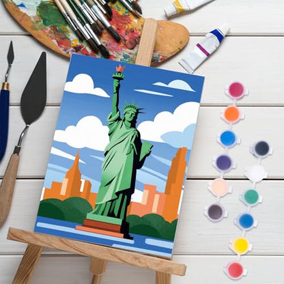 Anseal 12 Packs Landscape Pre Drawn Canvas to Paint, 5" X 7" Pre Printed Canvas for Kids, Pre Stretched Canvas Outline Painting Boards for Beginners, Students, Party Favor - color: Landscape