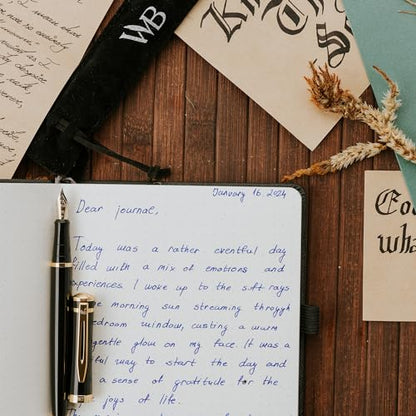 Wordsworth & Black Luxury Fountain Pen Set for Writing, Medium Nib, Black - color: Black Gold, style: Medium Nib