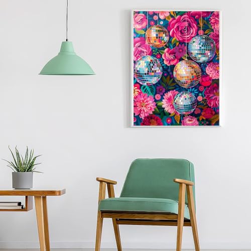 Diamond Art Kits for Adults,Disco Flower Diamond Painting Kits 12 x 16in | Diamond Painting Kit - Sparkling Full Drill Design Perfect for Home Decor, Holiday Gifting, And Relaxing Crafting 12x16inch - color: DP03936