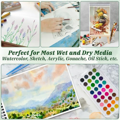 UZLU 6 Pack Watercolor Paper Pads, 9 x 12 Inch, 180 Sheets Total - size: 9x 12 in